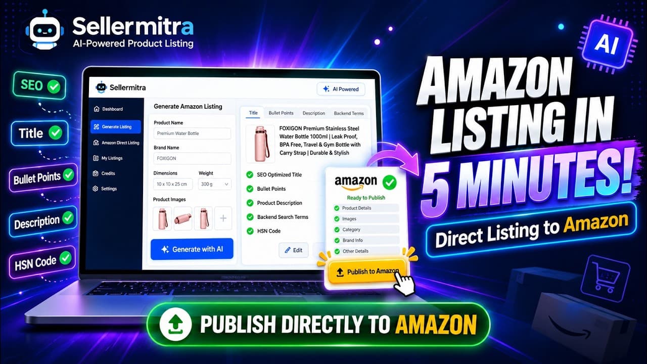 Sellermitra demo — publish listings directly to Amazon